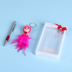 Набор подарочный 2в1 (ручка, брелок-кукла розовая), микс Ош