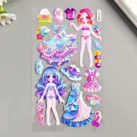 

Наклейка пластик выпуклая с золотыми линиями "Принцесса-модница" МИКС 23,5х10 см