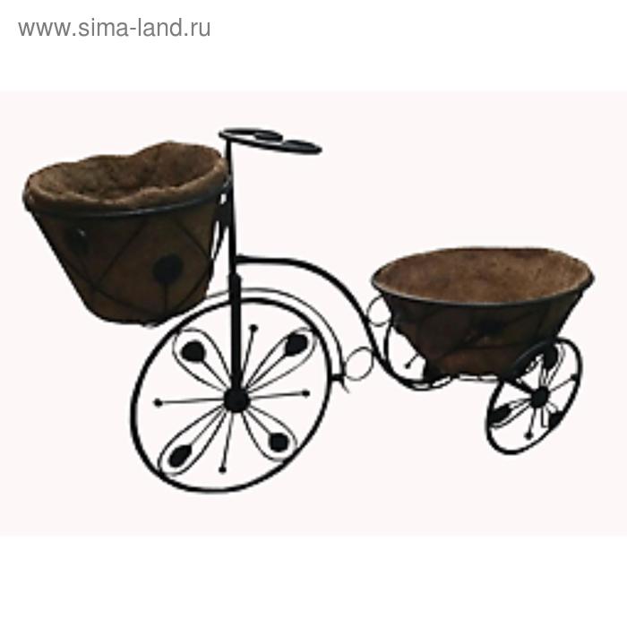 фото Кашпо, с вкладышем из коковиты, 71 × 31 × 46 см, металл, «велосипед»