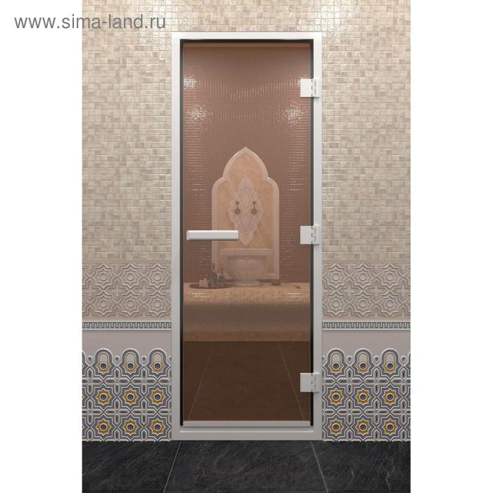 Дверь стеклянная «Хамам», размер коробки 190 × 80 см, правая, цвет бронза