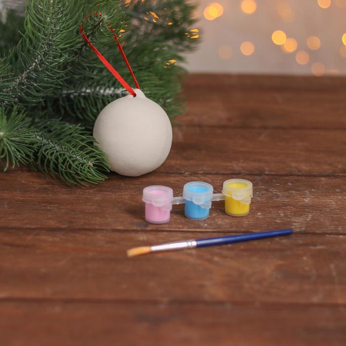 Набор для творчества шар под раскраску «Звездное небо» краски 3 шт по 2,5мл, кисть 4979543