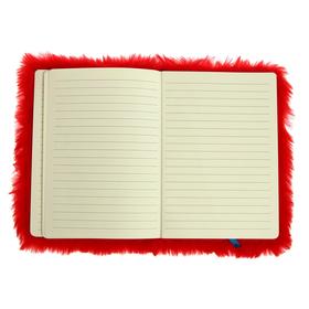 

Записная книжка подарочная формат А6+, 110 листов, линия, обложка мех кролика КРАСНЫЙ