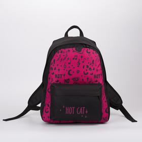 

Рюкзак молодёжный Hot cat, 33х13х37 см, отд на молнии, наружный карман, чёрный