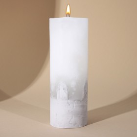 Свеча интерьерная белая с бетоном, 14 х 5 см Ош