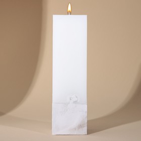 Свеча интерьерная белая с бетоном, 5 х 5 х18 см