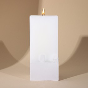 Свеча интерьерная белая с бетоном, 6 х 6 х 14 см Ош