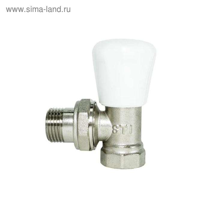 Клапан для радиатора STI, 3/4, угловой, регулировочный клапан для радиатора sti 1 2 прямой регулировочный