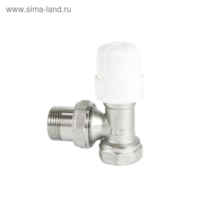 Клапан для радиатора STI, 1/2, угловой, термостатический клапан для радиатора sti 1 2 осевой термостатический