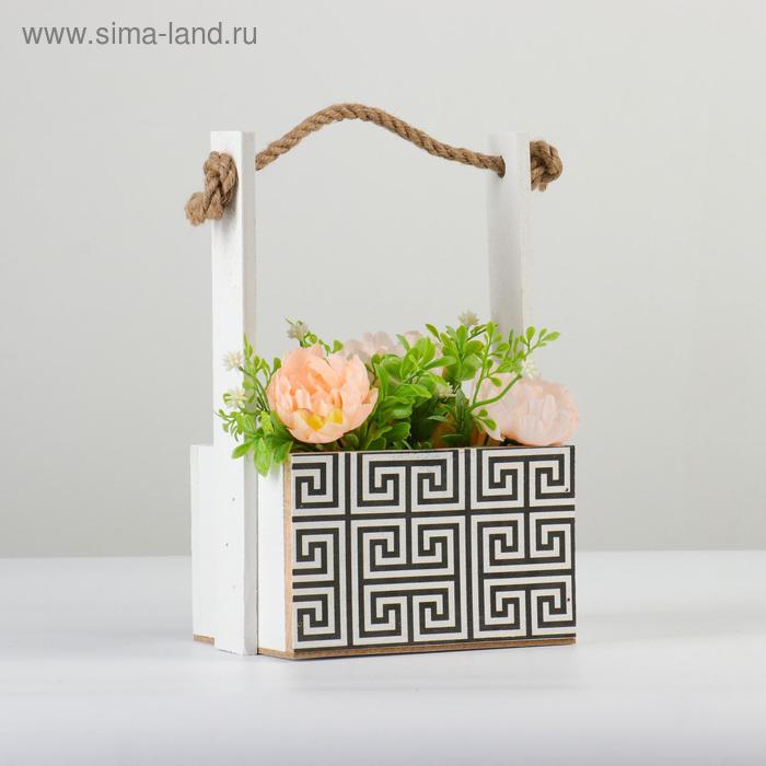 

Кашпо деревянное, 15×12×8.5(25) см "Пауль и Любовь. Орнамент №2", с принтом