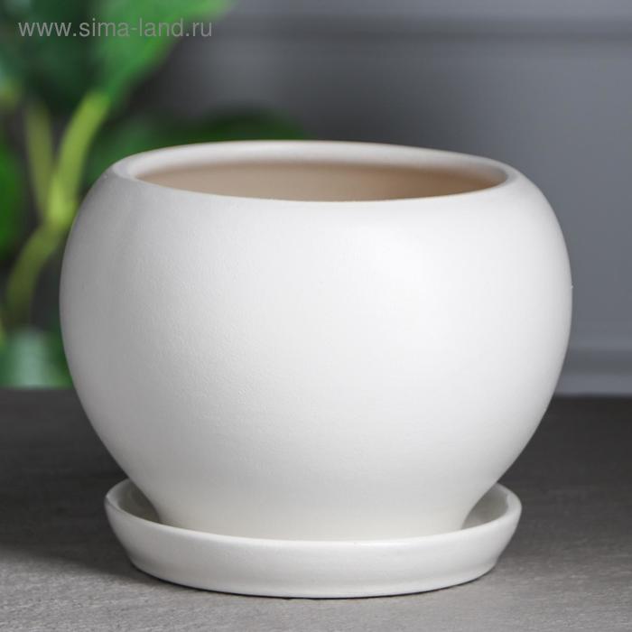 

Горшок для цветов "Шар", муар, белый, 2 л