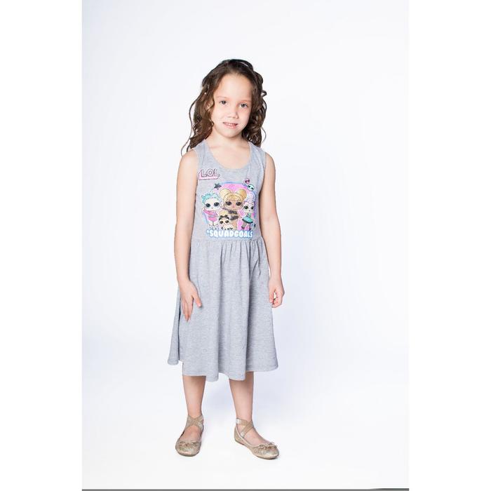 фото Платье lol для девочек «блеск», рост 116 см, цвет серый