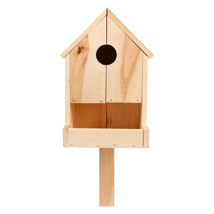 Скворечник, 20 × 25 × 39 см, с кормушкой для птиц