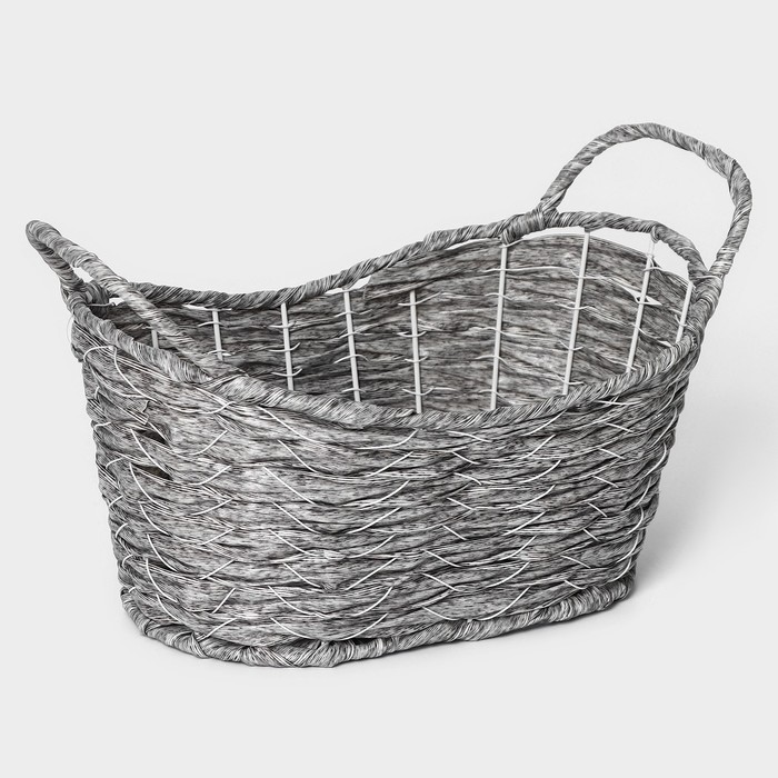 Кашпо плетёное Доляна «Луция», 25,5×15,5×15,5 см, корзинка, цвет серый