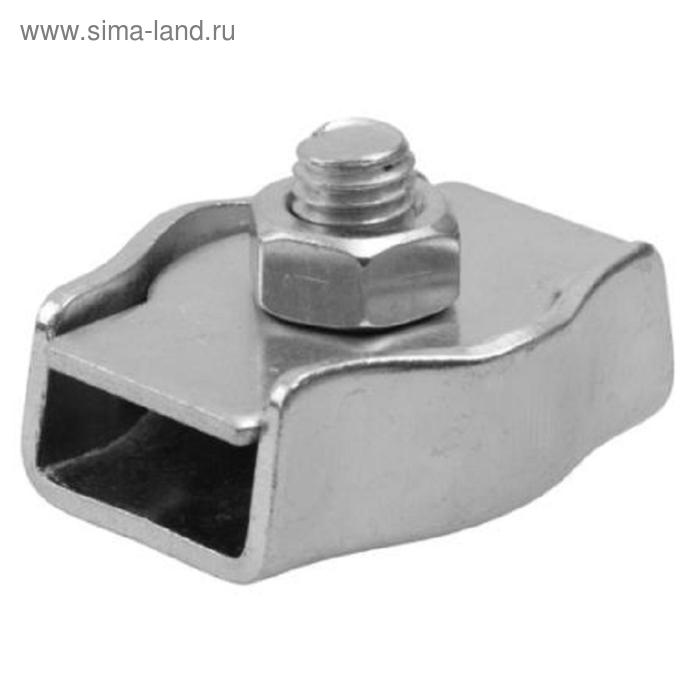 фото Зажим троса "зубр" одинарный, 6 мм, цинк, 2 шт.