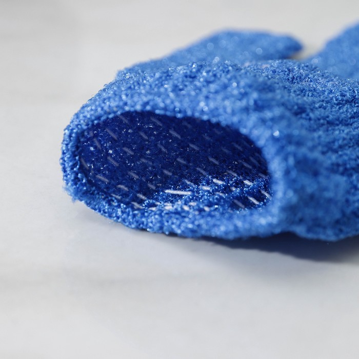 Мочалка-перчатка массажная Доляна, 14×18 см, однотонная, цвет МИКС
