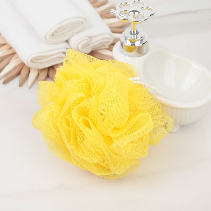 Мочалка для тела, 50 г, d=9 см, цвета МИКС