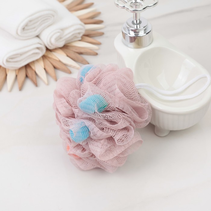 Мочалка для тела с поролоном, 30 г, цвета МИКС