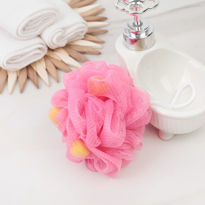 Мочалка для тела с поролоном, 30 г, цвета МИКС