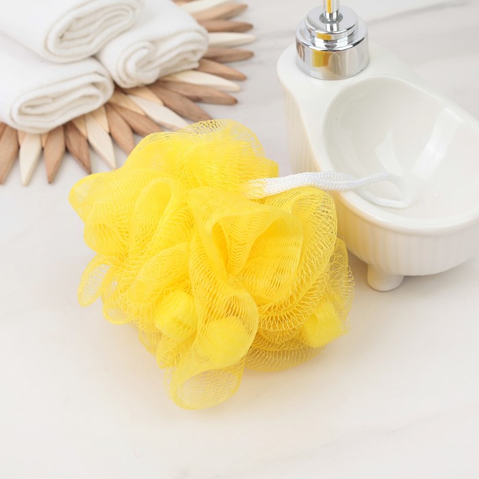 Мочалка для тела с поролоном, 30 г, цвета МИКС