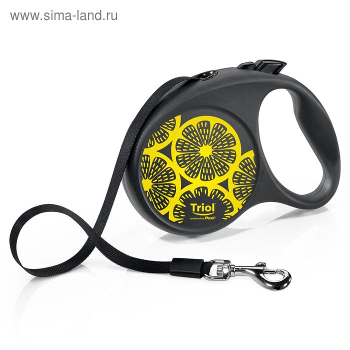 

Поводок-рулетка для собак Triol-Flexi Joy Lemon, лента, S, 5 м до 15 кг