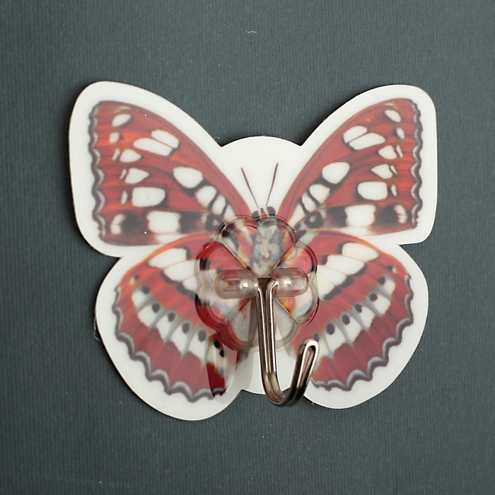Крючок-наклейка "Бабочка", цвет МИКС