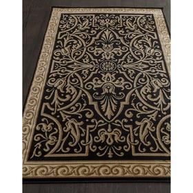 

Ковёр прямоугольный Izmir d718, размер 150x230 см, цвет black-beige