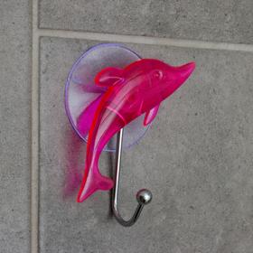 Крючок на вакуумной присоске «Дельфин», цвет МИКС Ош