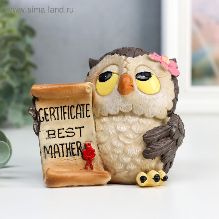 

Сувенир полистоун "Совушка - лучшая мама" 8х6,5х9,5 см