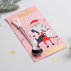 

Ложка на открытке лапка Merry catmas, 10 х 18 см