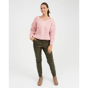

Свитер женский с вырезом, цвет розовый, размер One size (42-46)