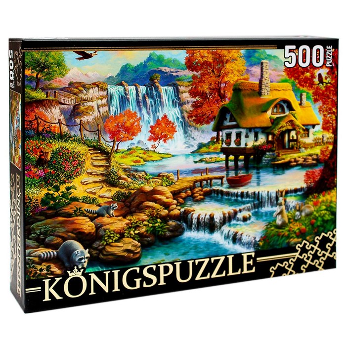 Пазлы «Домик у водопада», 500 элементов пазл konigspuzzle 500 деталей домик у водопада
