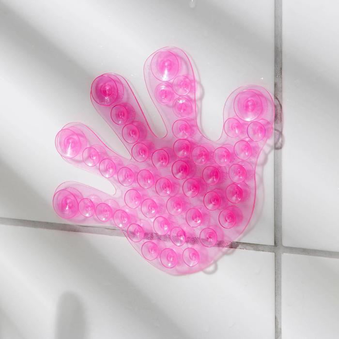 фото Мини - коврик детский в ванну «рука», 13×11 см, цвет микс