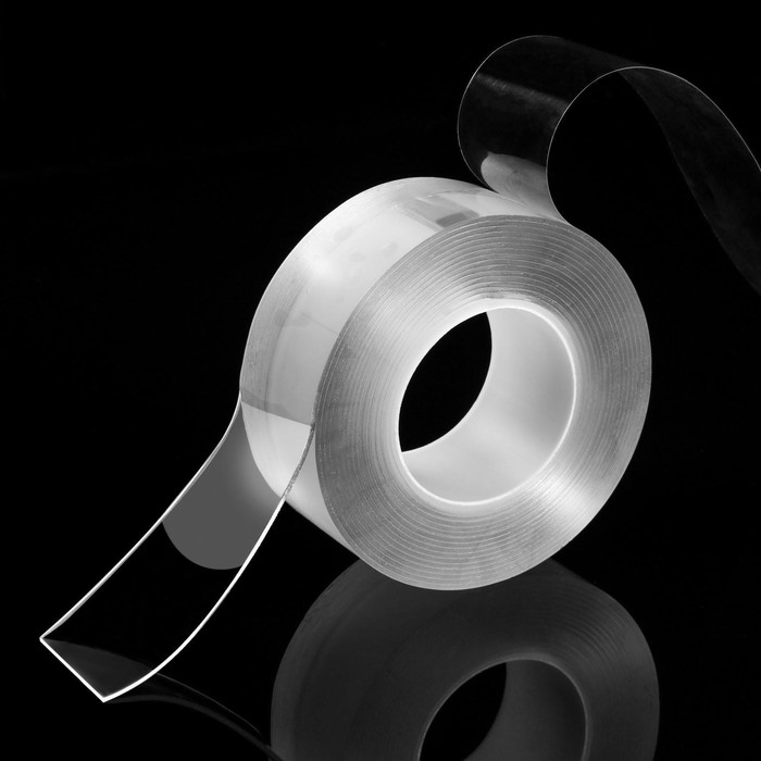 цена Клейкая нано лента TORSO, прозрачная, двусторонняя, акриловая 8 мм × 3 м