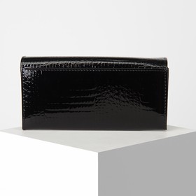 

Кошелёк женский, 3 отдела на кнопке, цвет чёрный