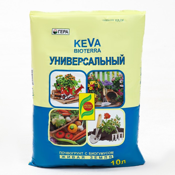 Почвогрунт KEVA BIOTERRA Универсальный, 10 л почвогрунт гера keva bioterra универсальный 10 л 3 кг