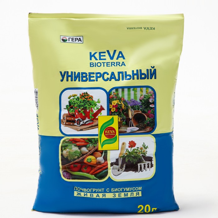 Почвогрунт KEVA BIOTERRA Универсальный, 20 л почвогрунт гера keva bioterra универсальный 10 л 3 кг