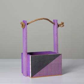 

Кашпо деревянное, 15×12×8.5(25) см "Пауль и Любовь. Трио, Виноград", трёхцветное