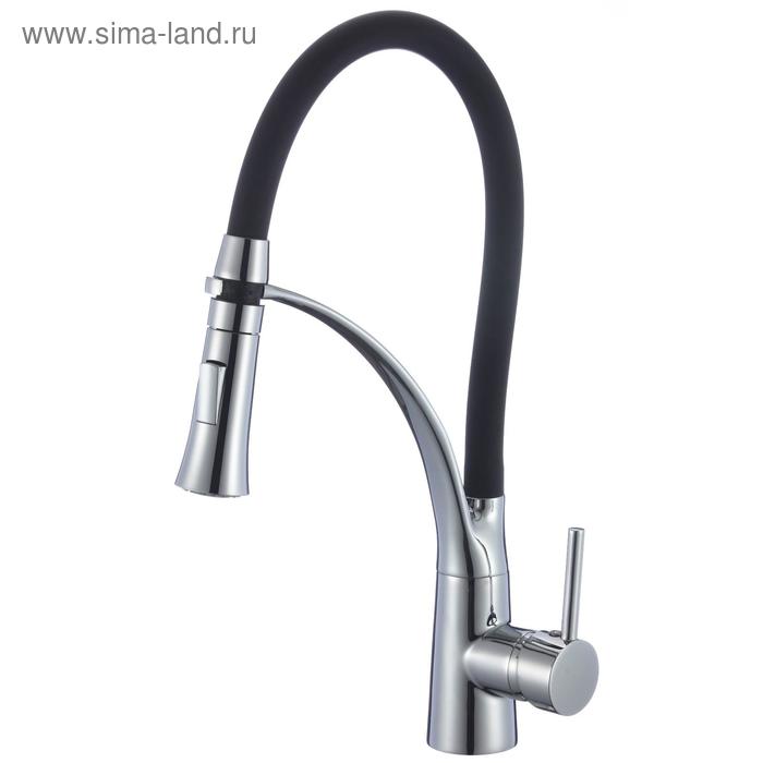 Смеситель для кухни Eleanti однорычажный,  двухрежимный, с гибким изливом черный
