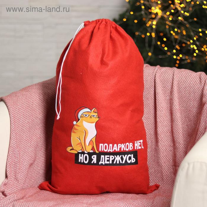 Мешок Деда Мороза «Подарков нет, но я держусь», 40х60см