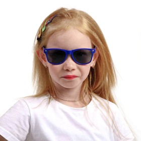 Очки солнцезащитные детские 'OneSun', на пружине, uv 400, 12.7 х 2.6 х 4 см, линза 4 х 5.4 см, синие Ош