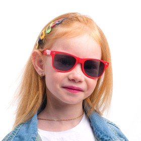 Очки солнцезащитные детские, на пружине, uv 400, 12.7х2.6х4 см, линза 4х5.4 см, красные Ош