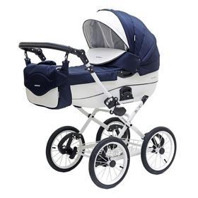 

Коляска Bruno Ecco Prestige, 2 в 1, цвет синий/белый