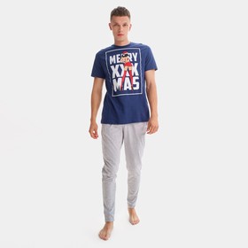 

Пижама новогодняя мужская KAFTAN "X-mas", цвет серый/синий, размер 50