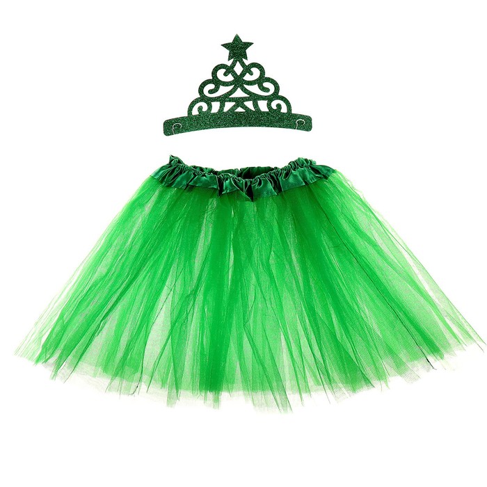 Новогодний карнавальный набор «Яркая ёлочка», 2 предмета: ободок, юбка, на новый год карнавальный набор ёлочка ободок тату страна карнавалия