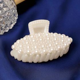 

Краб для волос "Нея" овал сплошной, 6,5х3,5 см, белый