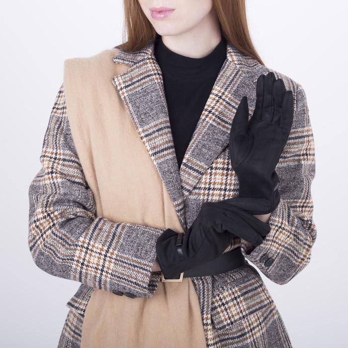 

Перчатки женские, безразмерные, без утеплителя, цвет чёрный