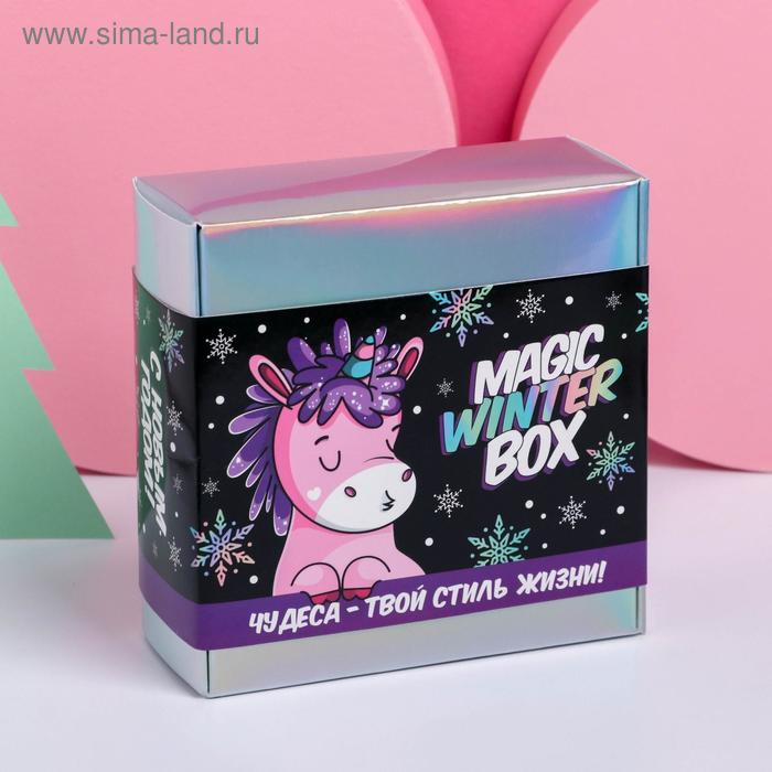 фото Зарядное устройство, попсокет, наушники, флешка и штекер «magic winter box», набор like me