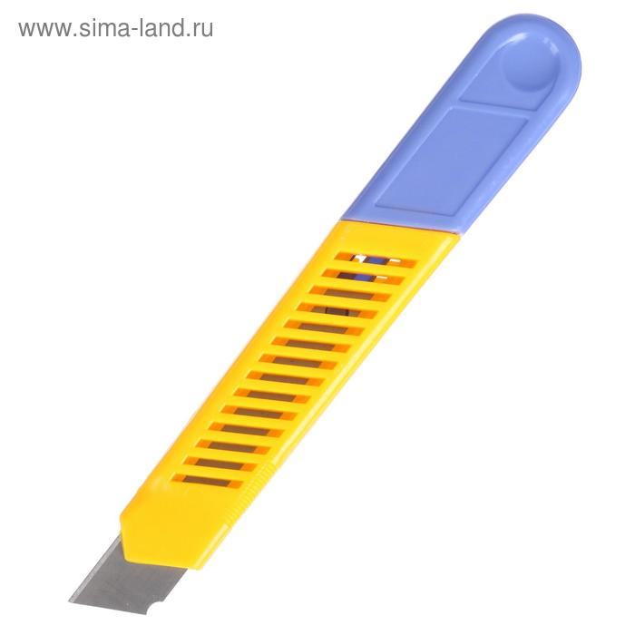 фото Нож канцелярский, лезвие 18 мм, корпус пластик, с направляющим фиксатором, блистер calligrata