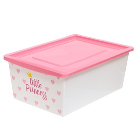 Ящик для игрушек, с крышкой, «Принцесса», объём 30 л, цвет белый Ош