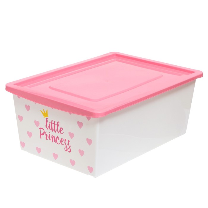 фото Ящик универсальный для хранения, с крышкой, «принцесса», объём 30 л, цвет белый zabiaka